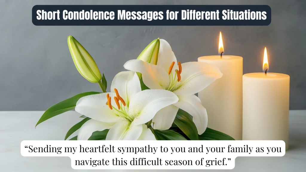 Short Condolence Messages for Different Situations
